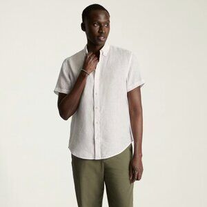 Bonobos Riviera Linen Short Sleeve Shirt White Pearl XXL